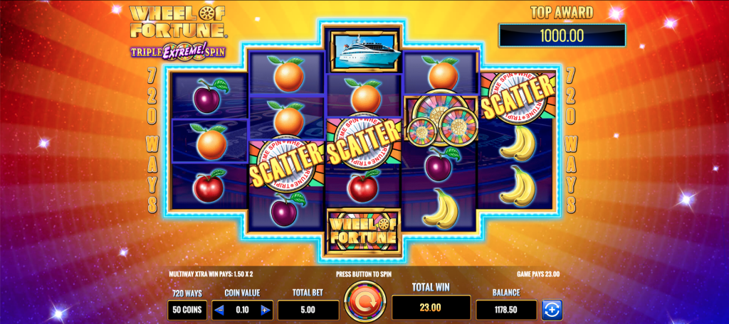 Wheel of Fortune Triple Extreme Spin three scatters